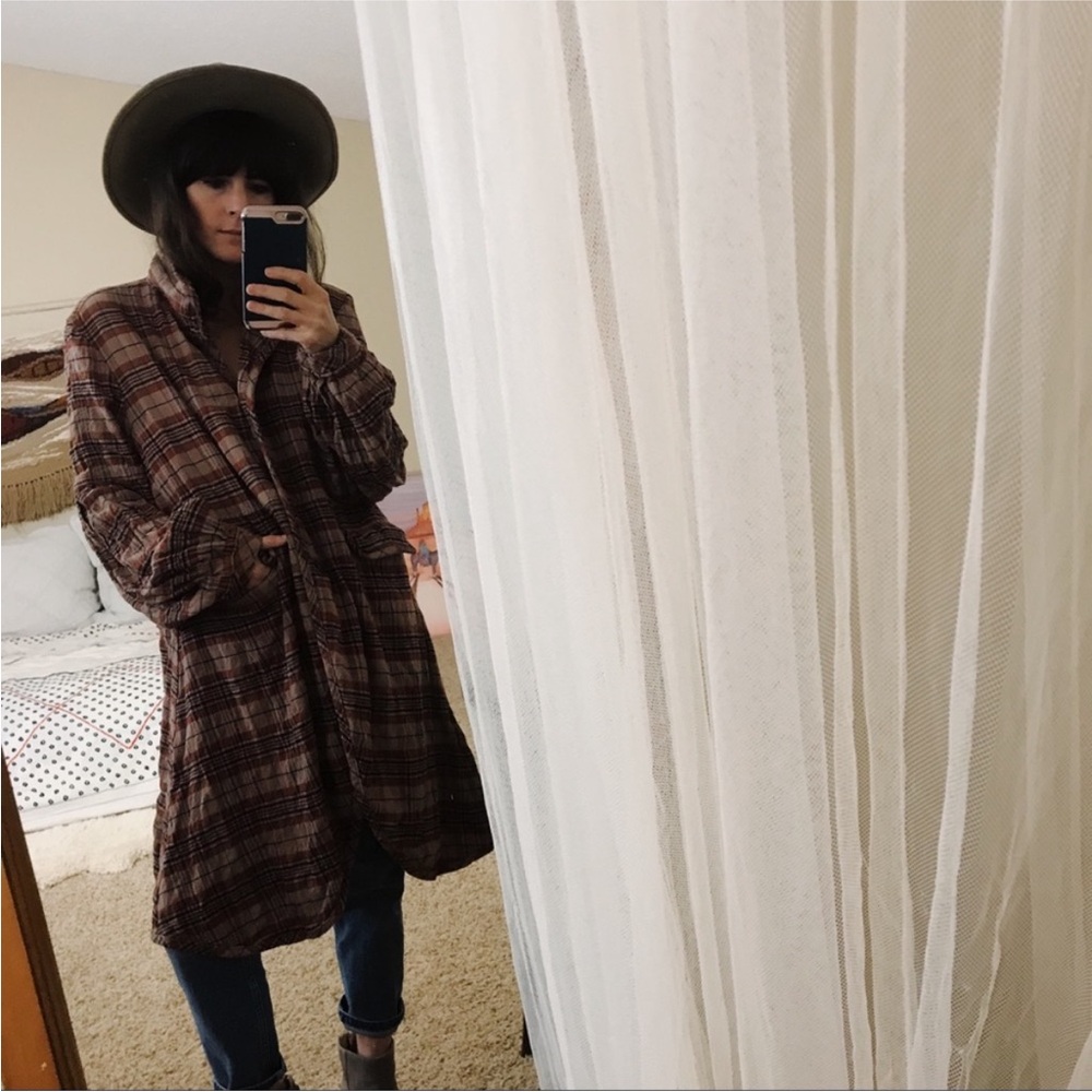 Free People plaid Victorian bell balloon sleeve jacket sz small - Picture 8 of 13